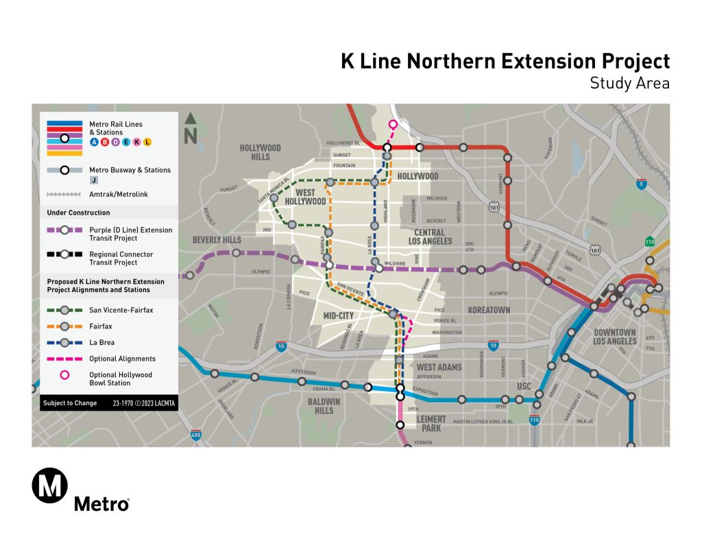 Metro K Line North Map Spring 2023